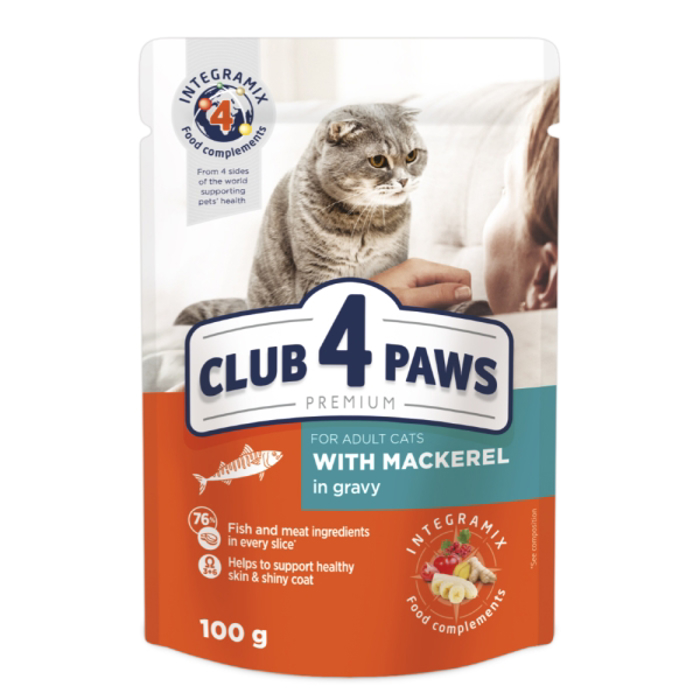 CLUB4PAWS ugi Trofi Gtas Adult me Skoumpri se saltsa 100gr