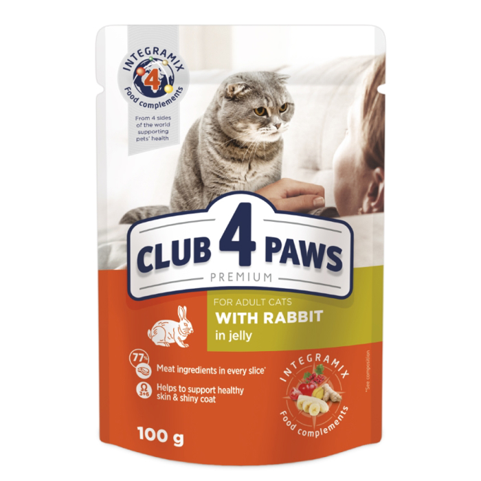 CLUB4PAWS ugi Trofi Gtas Adult me Kouneli se zele 100gr
