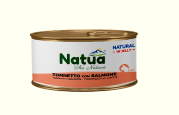 Natua Υγρή Τροφή Γάτας Με Τόνο και Σολομό Σε Ζωμό 85gr