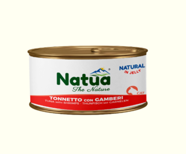 Natua Υγρή Τροφή Γάτας Με Τόνο και Γαρίδα Σε Ζωμό 85gr