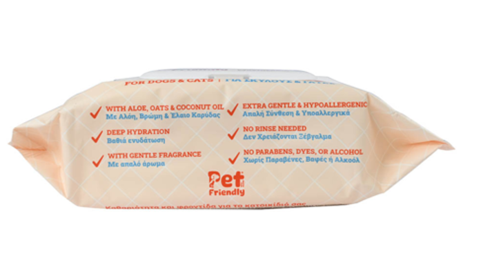 Pet Friendly uga Mantilakia Katharismou ga Skulous & Gtes 100 wipes