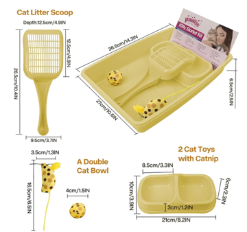 Πλαστική Τουαλέτα Γάτας Set με Αξεσουάρ - Pawise Kitten Starter Kit 