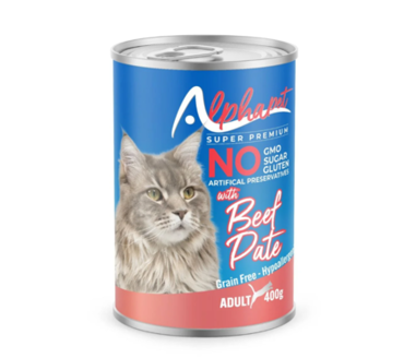 Alphapet Super Premium Πατέ 400gr για Ενήλικες Γάτες με Μοσχάρι