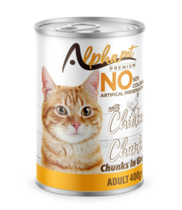 Alphapet Premium Adult Κονσέρβα Γάτας με Κοτόπουλο σε Κομματάκια 400g