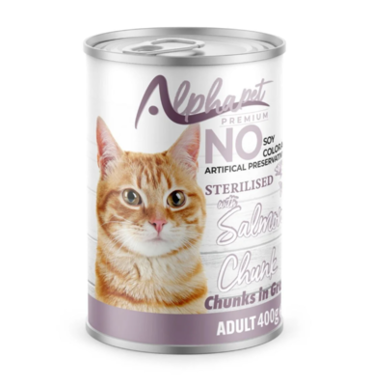 Alphapet Premium Adult Κονσέρβα Γάτας με Σολομό σε Κομματάκια 400g