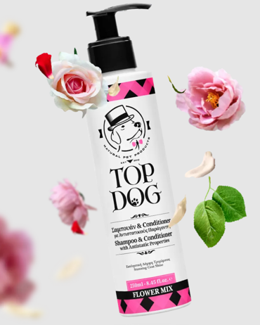 Top Dog Σαμπουάν Σκύλου με Μαλακτικό και Άρωμα Flower Mix 250ml