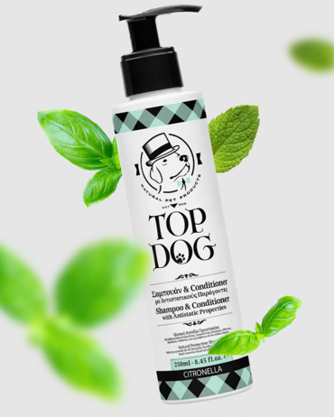 Top Dog Σαμπουάν Σκύλου με Μαλακτικό και Άρωμα Citronella 250ml