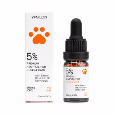 Ypsilon Pet 5% CBD Έλαιο Κάνναβης 10ml με Έλαιο Σολομού