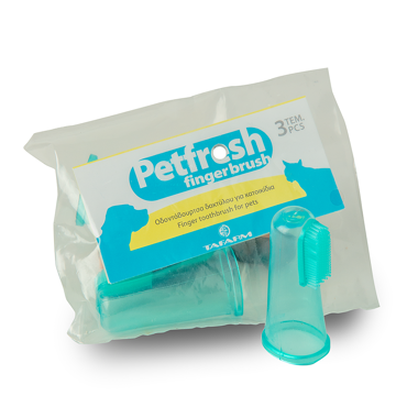 Tafarm Petfresh Finger Brush Οδοντόβουρτσα Δακτύλου για Κατοικίδια (3 Τεμάχια)