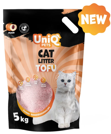 Τόφου Uniq Pets Βιοδιασπώμενο  12 Lt Άμμος Γάτας Ροδάκινο