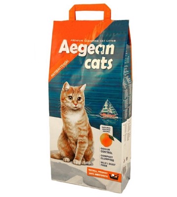 Aegean Cat Άμμο Γάτας Συγκολλητική Με  Άρωμα Πορτοκάλι 10kg