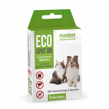 ECO Spot On Εντομοαπωθητικές Αμπούλες για Γάτες & Μικρόσωμους Σκύλους