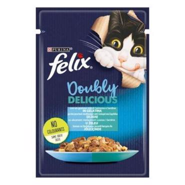 FELIX ΦΑΚΕΛΑΚΙ ΓΑΤΑΣ DOUBLY DELICIOUS ΜΕ ΣΟΛΟΜΟ & ΣΑΡΔΕΛΑ 85gr