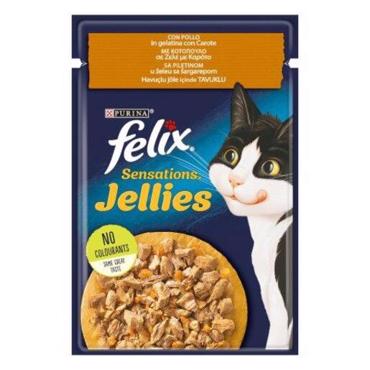 FELIX ΦΑΚΕΛΑΚΙ ΓΑΤΑΣ SENSATIONS JELLIES ΜΕ ΚΟΤΟΠΟΥΛΟ & ΚΑΡΟΤΑ 85G