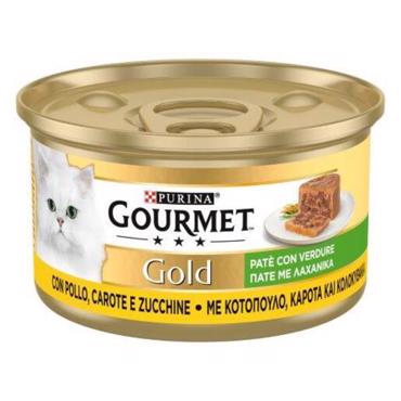 GOURMET GOLD ΠΑΤΕ ΜΕ ΚΟΤΟΠΟΥΛΟ, ΚΑΡΟΤΑ & ΚΟΛΟΚΥΘΑΚΙΑ 85g  