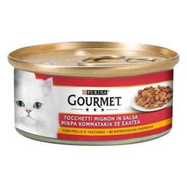Purina Gourmet Κομμάτια σε Σάλτσα Κοτόπουλο & Γαλοπούλα 195gr