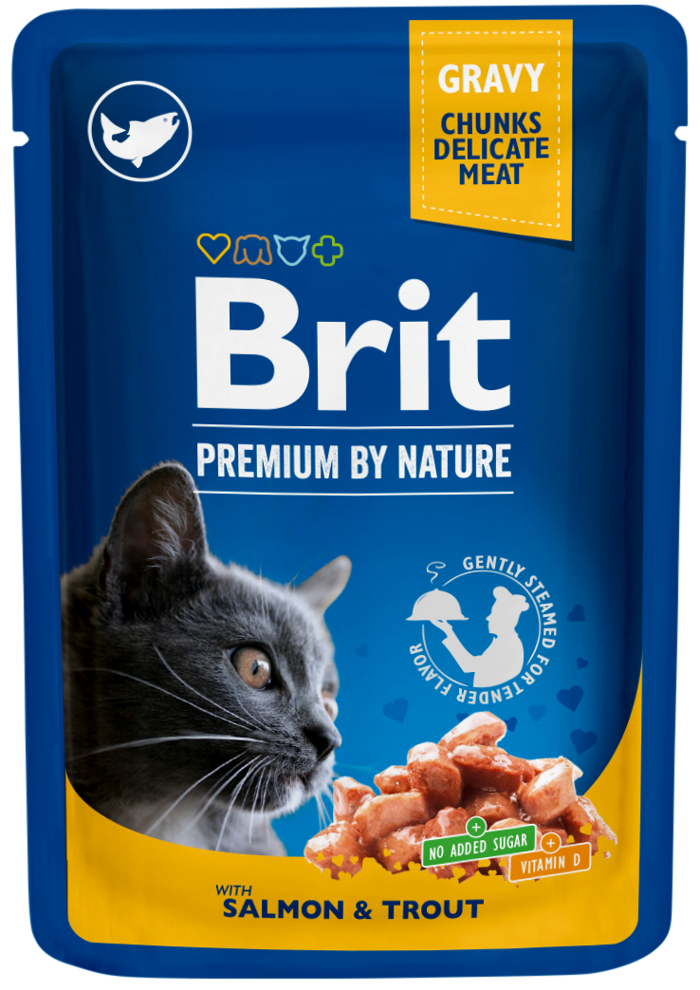 Brit Premium® Cat Pouches Salmon & Trout 100gr