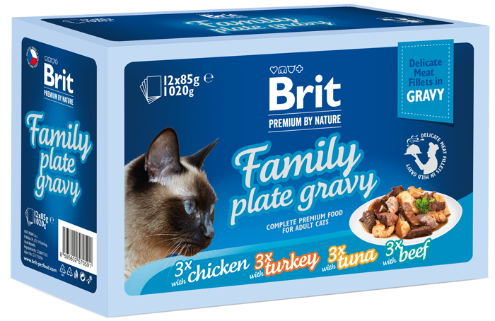 Brit Premium® Cat Gravy Pouches Family 12x85gr