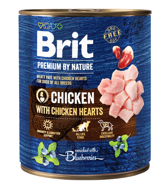 Brit Premium By Nature® Dog Cans Chicken with Hearts 800gr