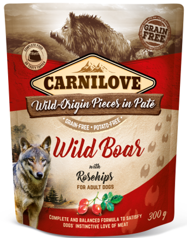 Carnilove® Dog Pouches Wild Boar with Rosehips 300gr
