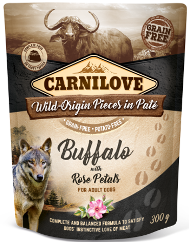 Carnilove® Dog Pouches Buffalo with Rose Petals 300gr