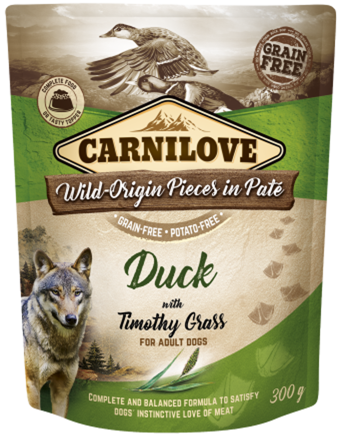 Carnilove® Dog Pouches Duck with Timothy Grass 300gr