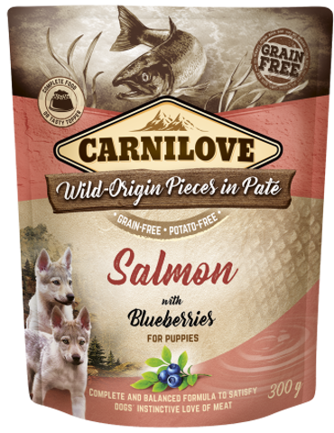 Carnilove® Dog Pouches Salmon with Blueberries for Puppies 300gr