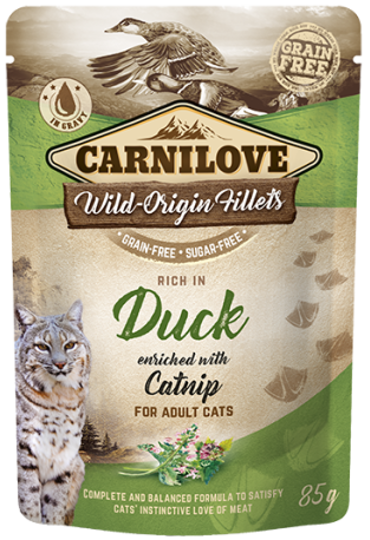 Carnilove® Cat Pouches Duck enriched with Catnip 85gr