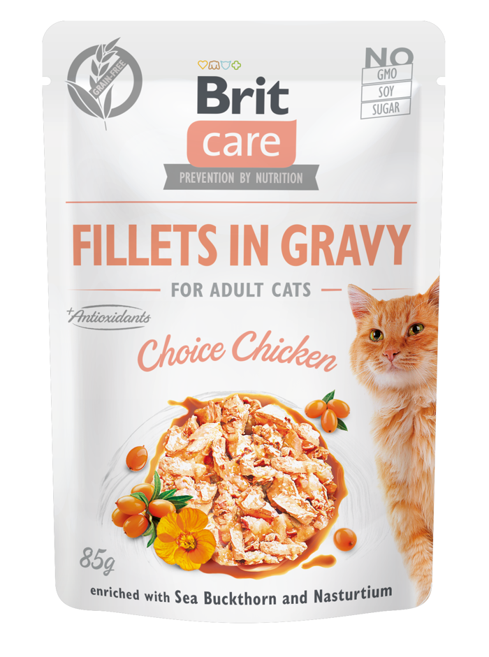 Brit Care® Cat Pouches Fillets In Gravy Chicken 85gr