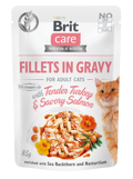 Brit Care® Cat Pouches Fillets In Gravy Turkey & Salmon 85gr