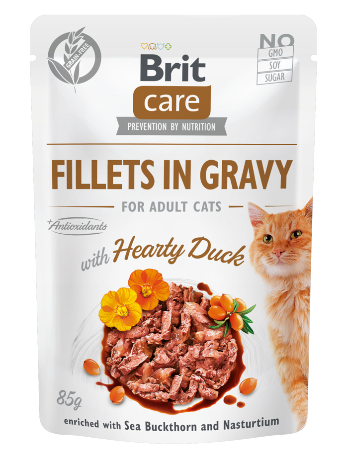 Brit Care® Cat Pouches Fillets In Gravy Duck 85gr