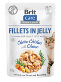 Brit Care® Cat Pouches Fillets In Jelly Chicken & Cheese with Carrot & Rosemary 85gr