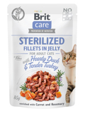 Brit Care® Cat Pouches Fillets In Jelly Duck & Turkey with Carrot & Rosemary 85gr