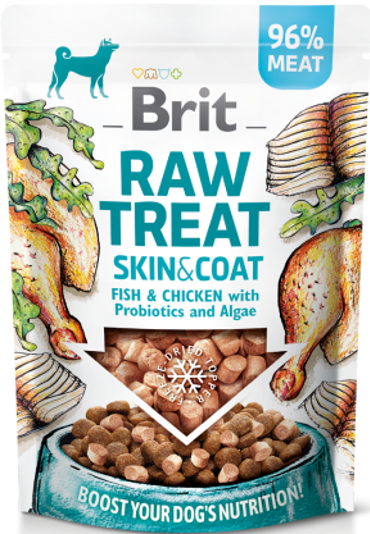 Brit Raw Treat® Skin & Coat Fish & Chicken with Probiotics & Algae 40gr