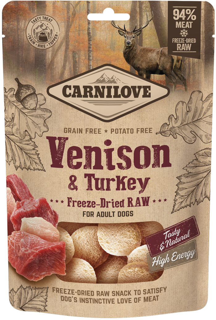 Carnilove® Dog Dreeze-Dried Raw Snacks Venison & Turkey 60gr