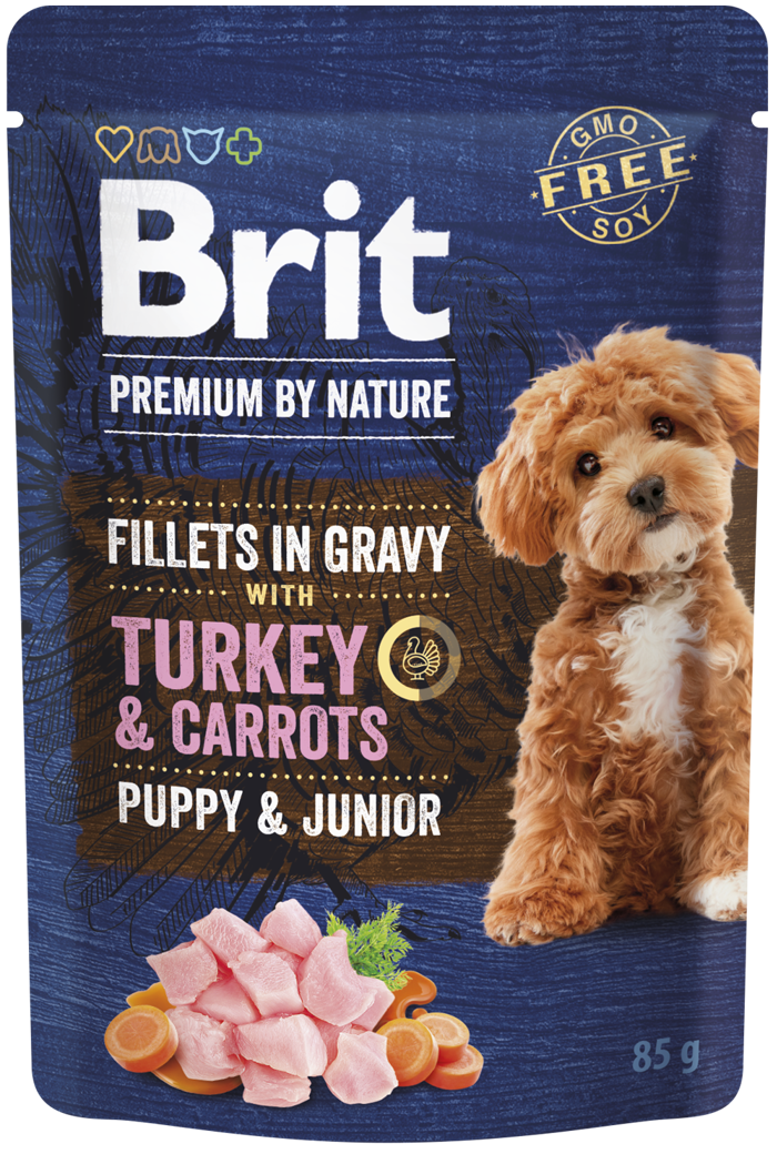 Brit Premium By Nature® Puppy Pouches Fillets in Gravy Turkey & Carrots 85gr