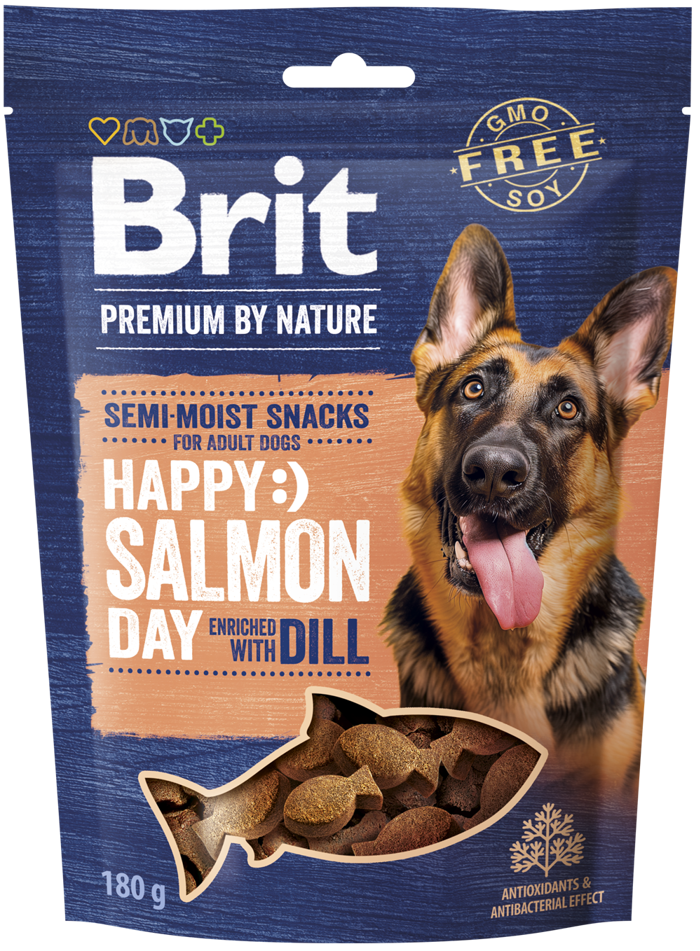 Brit Premium By Nature® Dog Semi-Moist Snacks Happy Salmon with Dill 180gr