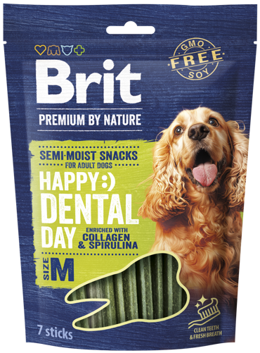 Brit Premium By Nature® Dog Semi-Moist Snacks Happy Dental with Collagen & Spirulina M 180gr