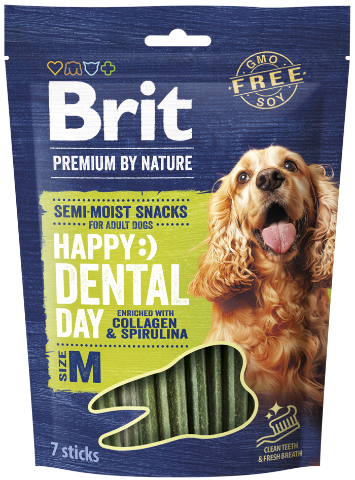 Brit Premium By Nature® Dog Semi-Moist Snacks Happy Dental with Collagen & Spirulina M 180gr