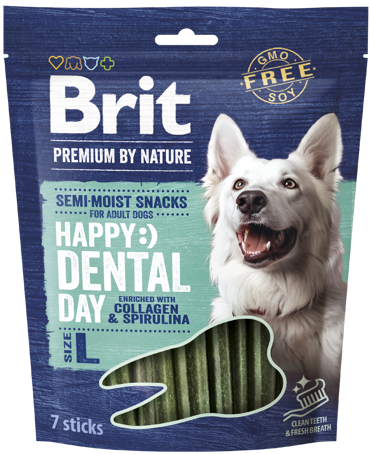 Brit Premium By Nature® Dog Semi-Moist Snacks Happy Dental with Collagen & Spirulina L 250gr