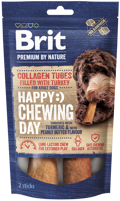 Brit Premium By Nature® Dog Collagen Tubes Filled with Turkey Happy Chewing Day with Tumeric & Peanut Butter 80gr 2tmx