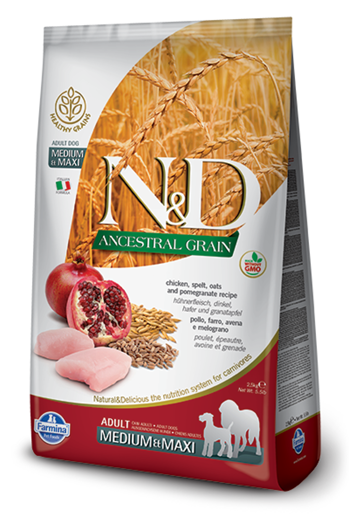 N&D ANCESTRAL CHICKEN&POMEGR ADULT MED/MAX 2.5KG XIRA TROFI SKuLOu