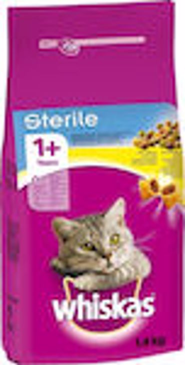 Whiskas Sterile Adult Κοτόπουλο Ξηρά Τροφή Γάτας 1.4kg