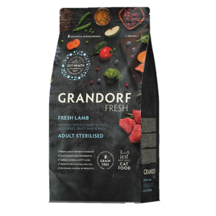 Grandorf Fresh Adult Sterilised Xira Trofi Gtas me Fresko Arni kai Gukopatata 2kg